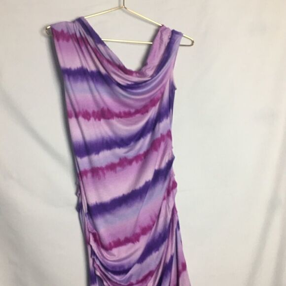 Boho Pink and Purple Tie Dye Body-Con Mini Dress - Picture 4 of 10